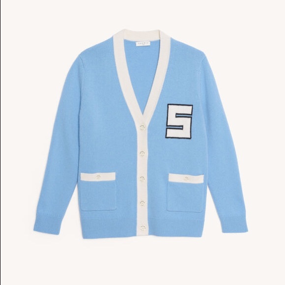 Sandro varsity blue cardigan - Picture 1 of 4